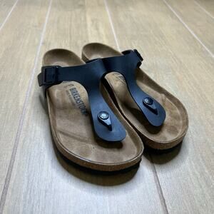 Birkenstock Women's Gizeh Bs Sandals Thong Flat Adjustable Buckle Black Size 7